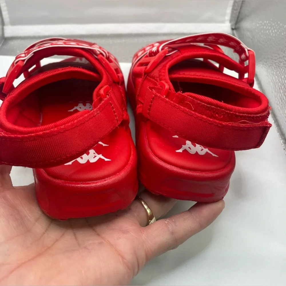 (S4) Kappa‎ Banda Kids unisex Red sandals slip-on shoes size 11/12